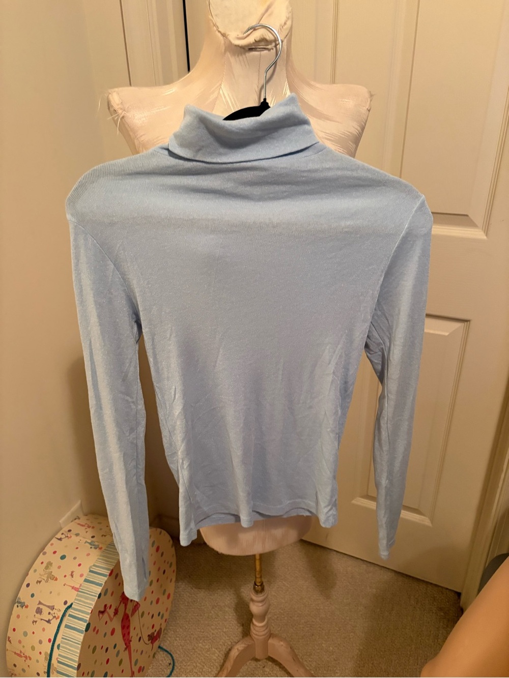 Michael Stars Light Blue Women's Long-Sleeve Turtleneck Top one size